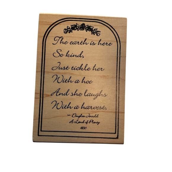 Crafting Rubber Stamps Holly Berry Wood Back Harvest Medallion A Land of Plenty - Picture 7 of 7